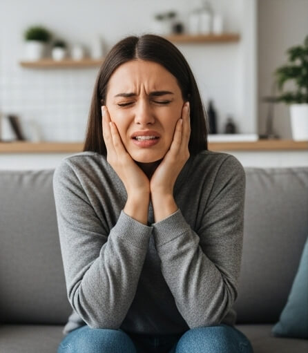 Women image in tooth pain - Emergency dentist Barnsley